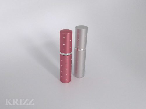 mini PARFUMVERSTUIVER silver pink sparkle navulbaar met favoriete parfum